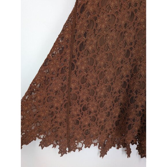 Vintage DKNY Midi Skirt Women Size 8 Floral Lace Asymmetrical Whimsigoth Fairy - Picture 5 of 10